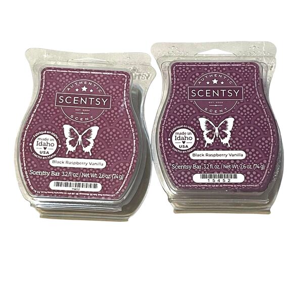 Scentsy Bar Wax Melt Black Raspberry Vanilla Lot of 2 Retired Scent Authentic - Picture 1 of 6